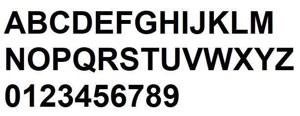 Hult bogstav i hvid PVC ARIAL BOLD