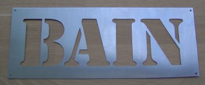 Deco stencil, metalbogstav zink BATH