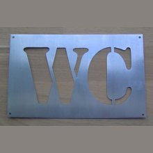 Stencil, metalbogstav zink WC